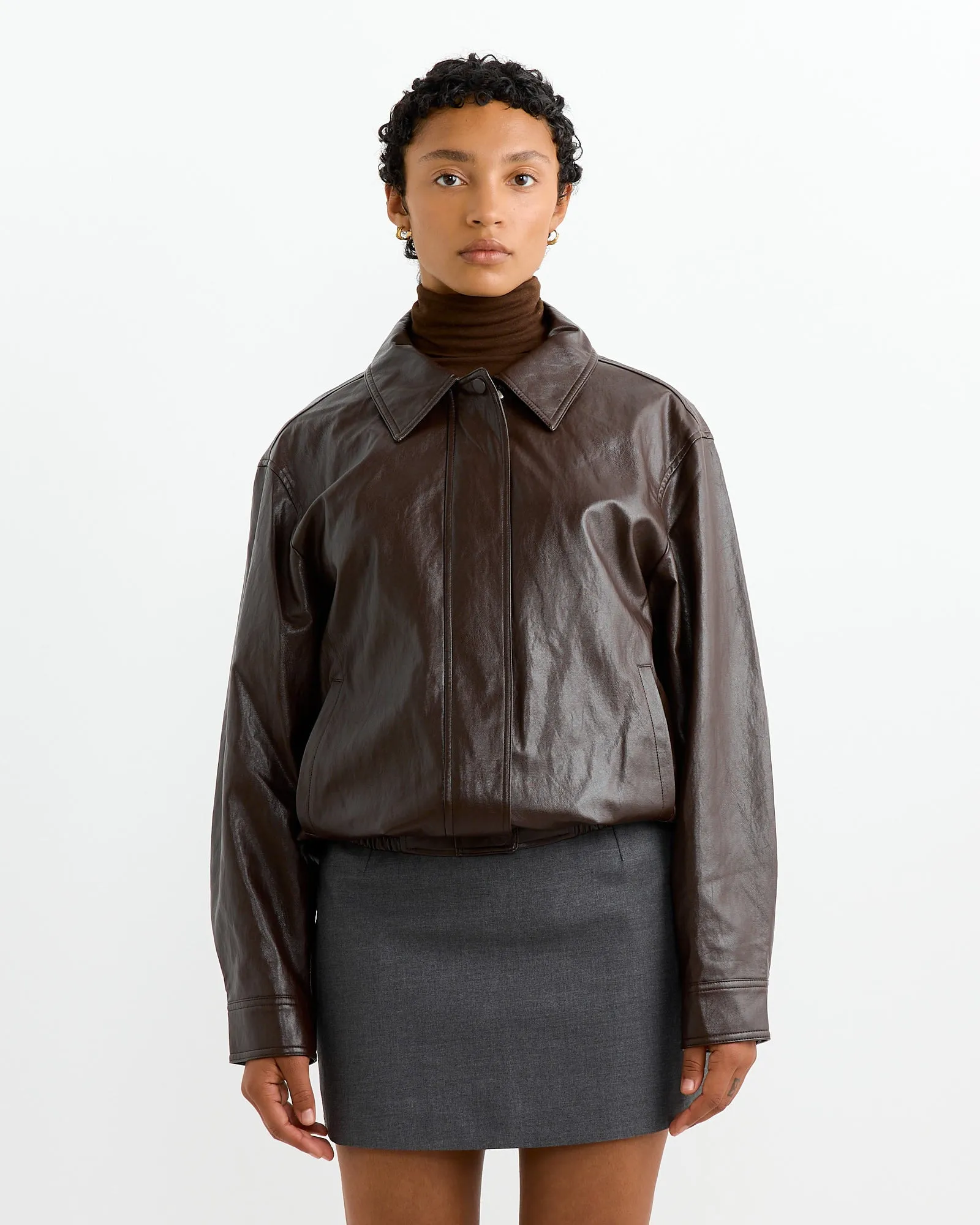 Vegan Leather Blouson in Brown sold by Mohawk General Store product image thumbnail 3
