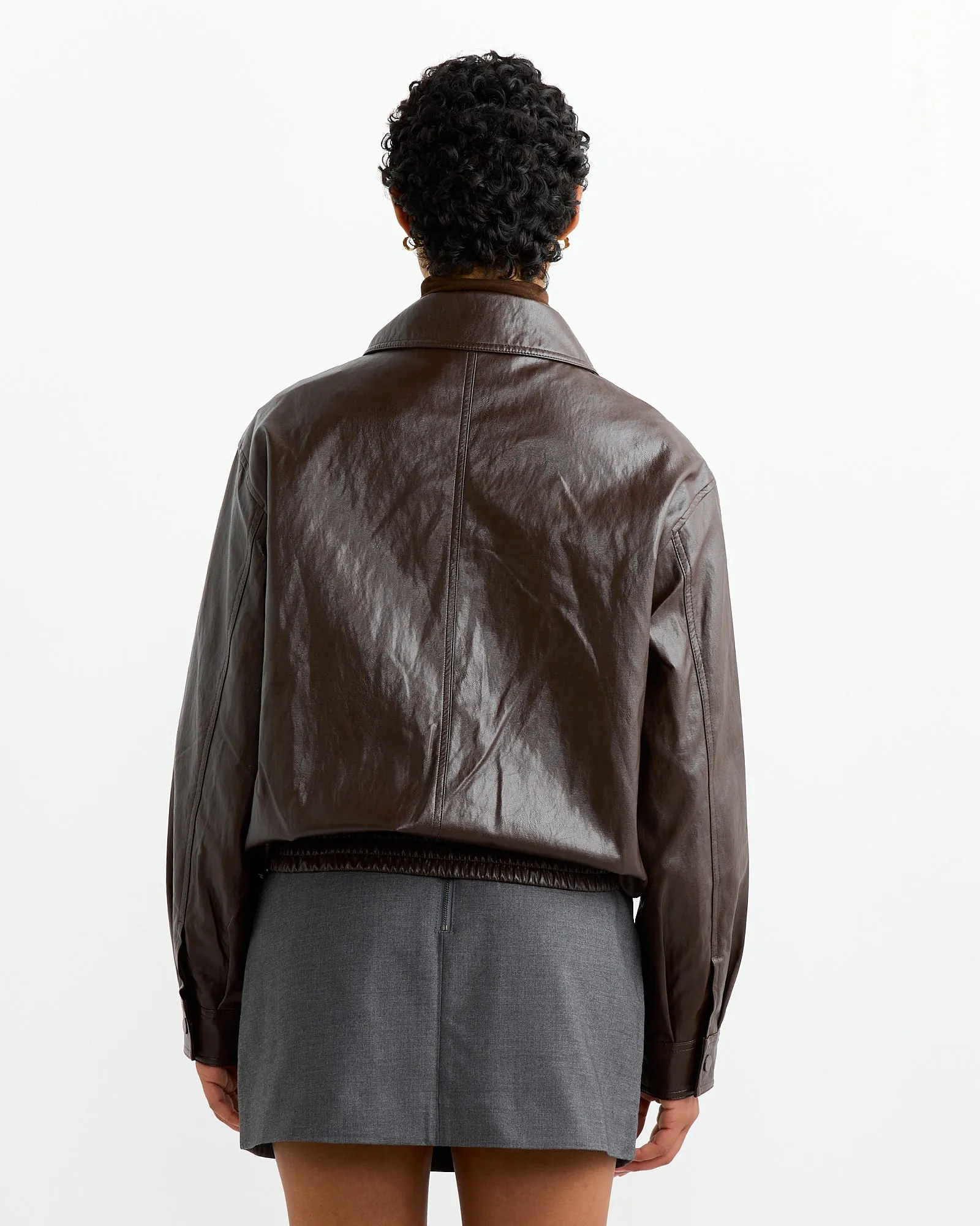 Vegan Leather Blouson in Brown sold by Mohawk General Store product image thumbnail 4