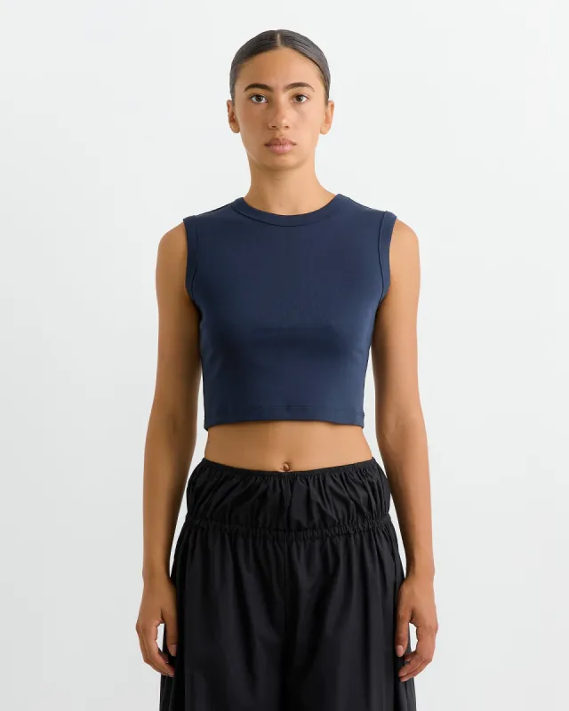 Esme Crop Tank in Navy sold by Mohawk General Store