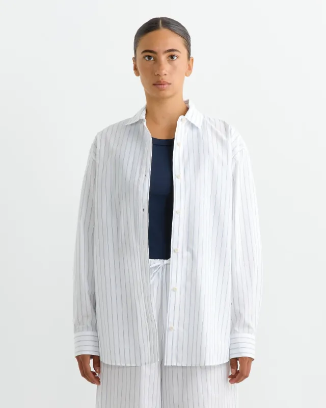 Ole Shirt in White Blue Stripe sold by Mohawk General Store