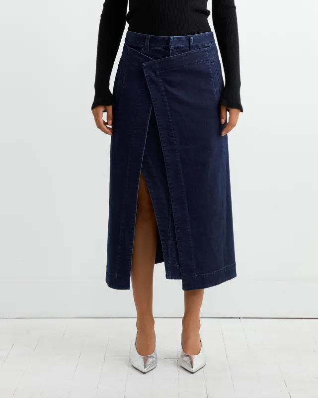 Denim Wrap Skirt in Classic Indigo sold by Mohawk General Store