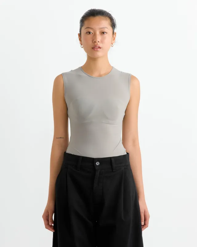 Aura Sleeveless Bodysuit in Aluminum sold by Mohawk General Store