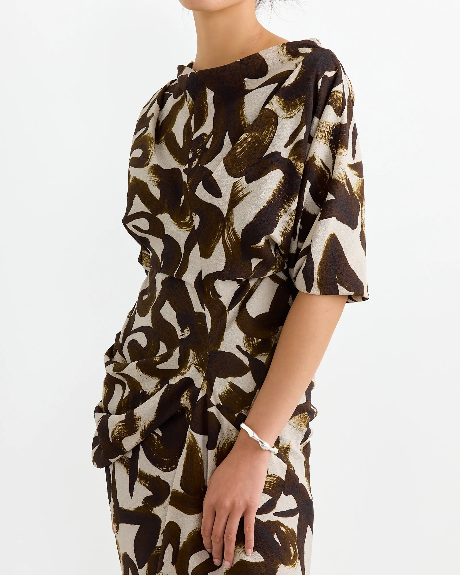 Draped Dress in Brown sold by Mohawk General Store product image thumbnail 3