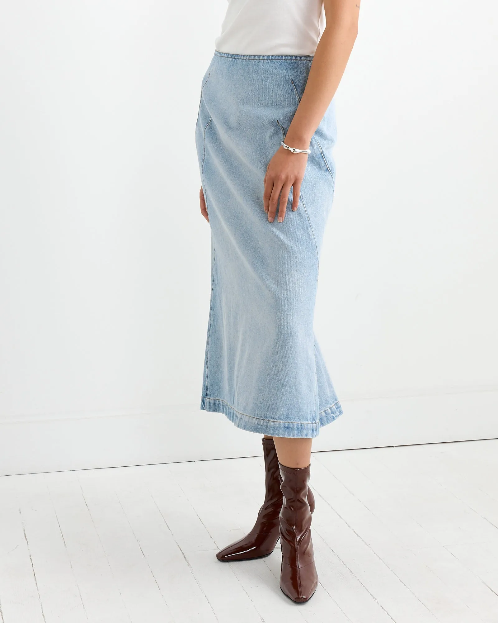 Denim Midi skirt in Light Blue sold by Mohawk General Store product image thumbnail 3
