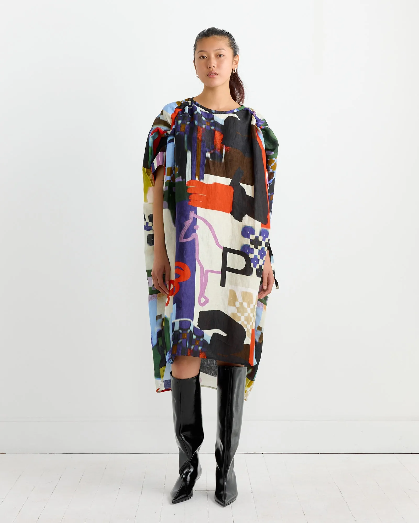 Renew Silk Dress in Playground Collage sold by Mohawk General Store
