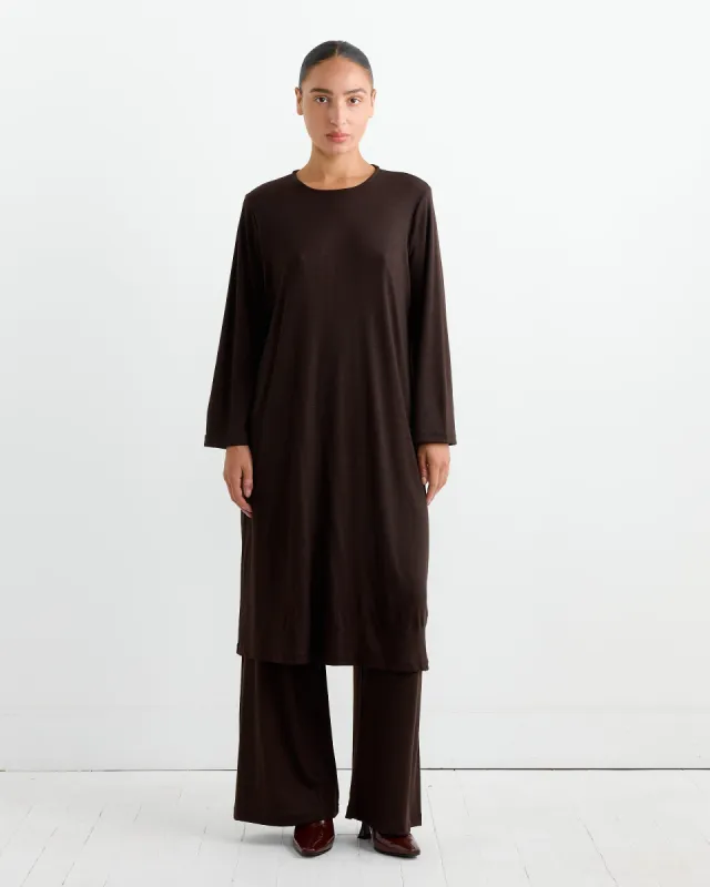 Wool Basic Crew Dress in Cacao sold by Mohawk General Store