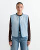 Reversible Rework Denim Sherpa Vest in Oatmeal sold by Mohawk General Store