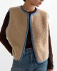 Reversible Rework Denim Sherpa Vest in Oatmeal sold by Mohawk General Store