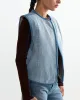 Reversible Rework Denim Sherpa Vest in Oatmeal sold by Mohawk General Store