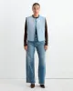 Reversible Rework Denim Sherpa Vest in Oatmeal sold by Mohawk General Store