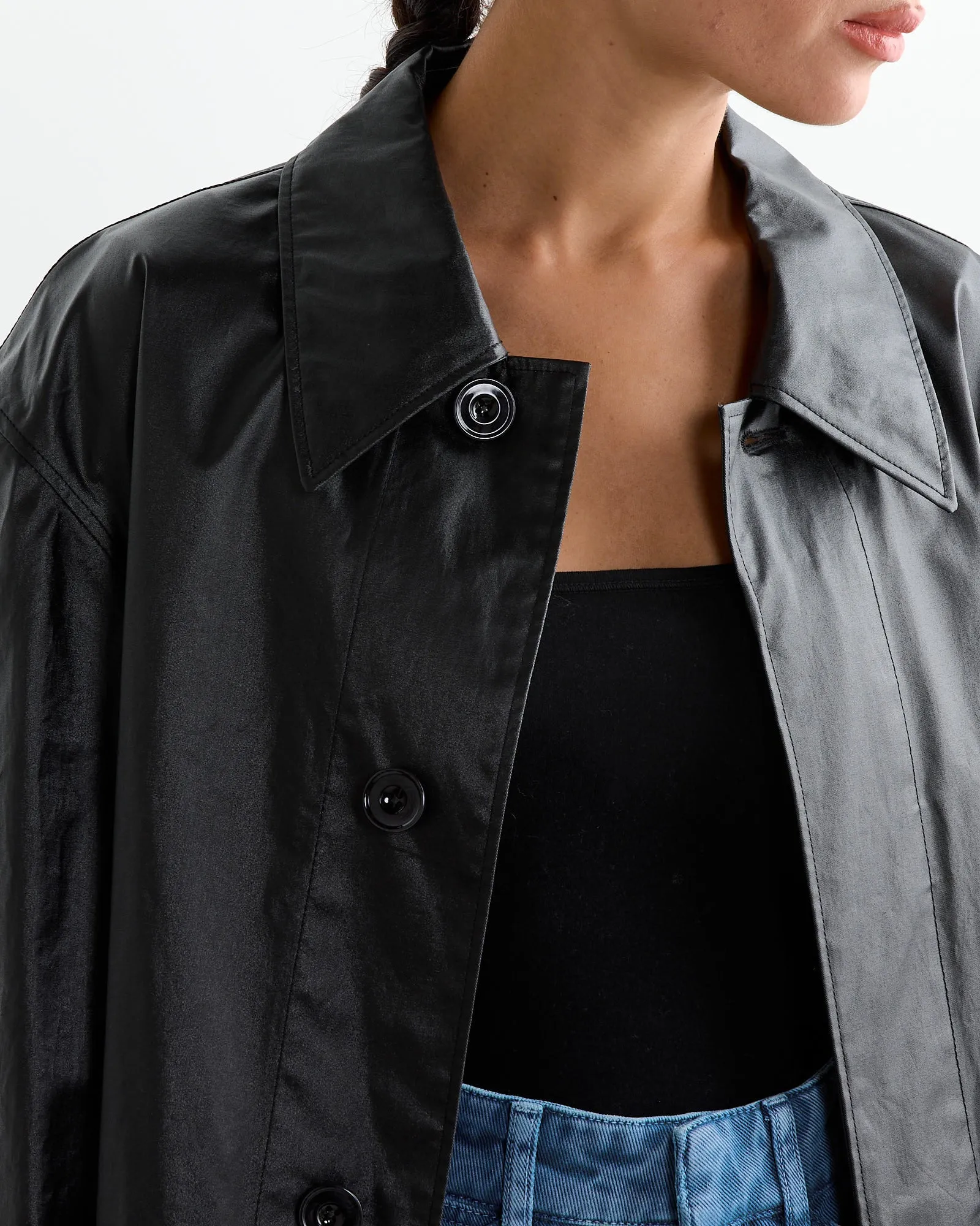 Belted Rain Coat in Ash Black sold by Mohawk General Store product image thumbnail 3