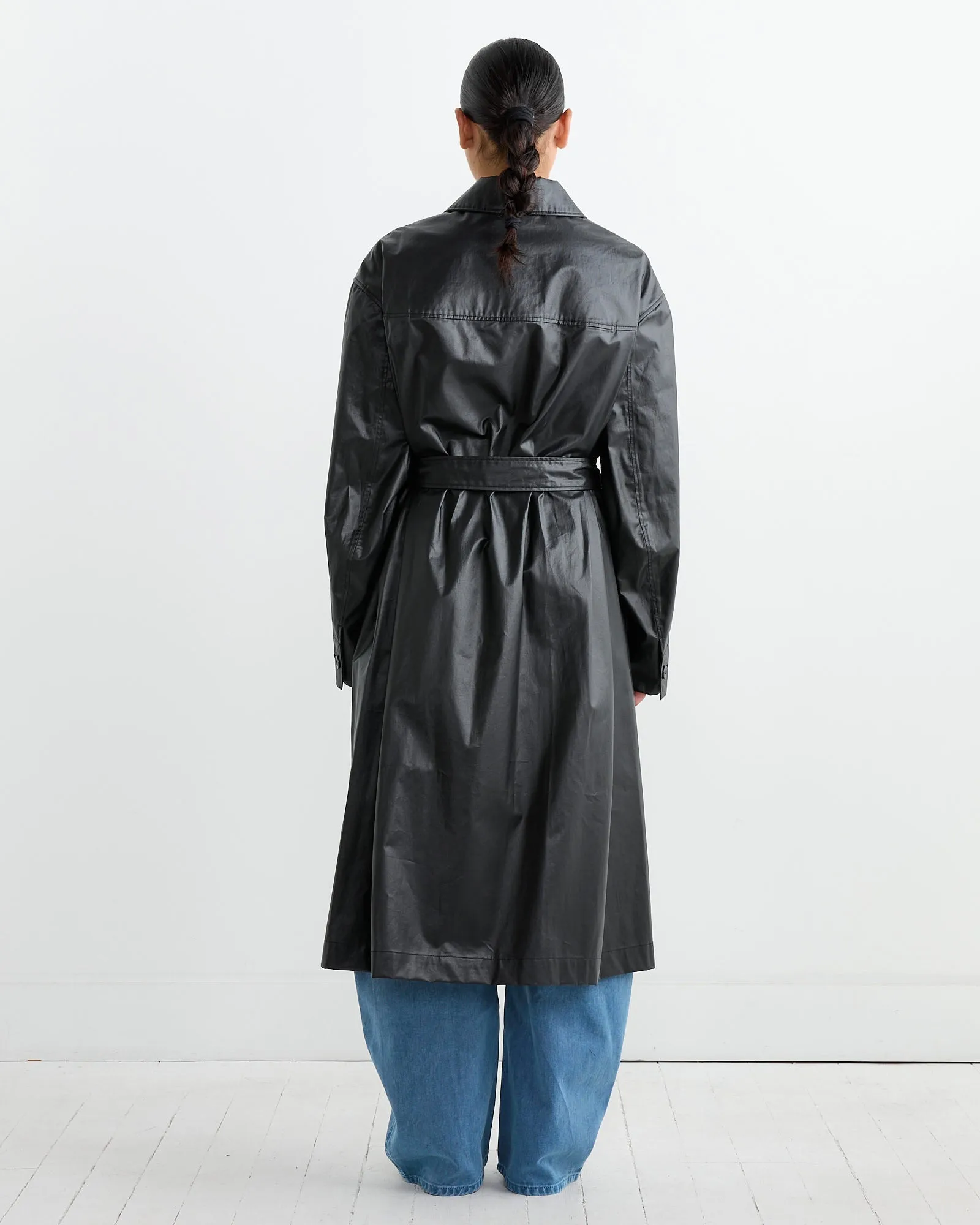 Belted Rain Coat in Ash Black sold by Mohawk General Store product image thumbnail 4