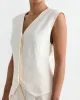 Minimal Tailored Vest in Ivory sold by Mohawk General Store