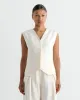 Minimal Tailored Vest in Ivory sold by Mohawk General Store