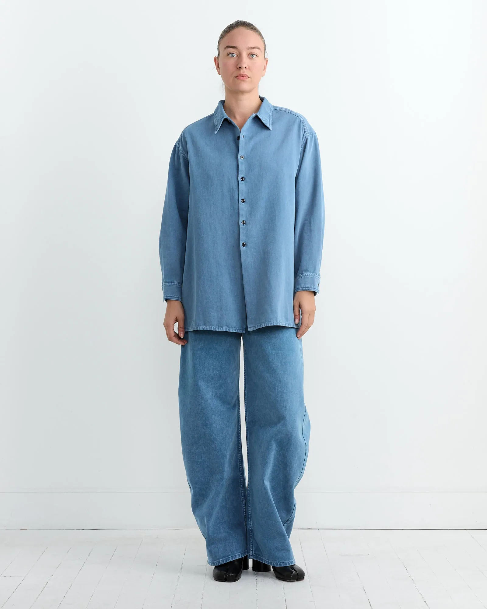 Twisted Denim Shirt in Snow Blue sold by Mohawk General Store product image thumbnail 2