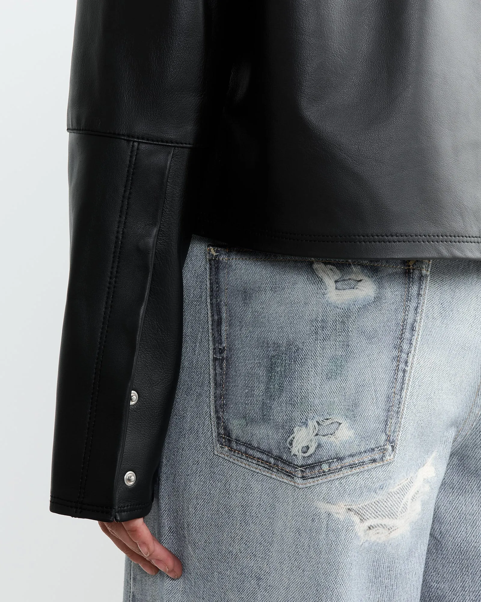 Auto Leather Shirt in Black sold by Mohawk General Store product image thumbnail 4