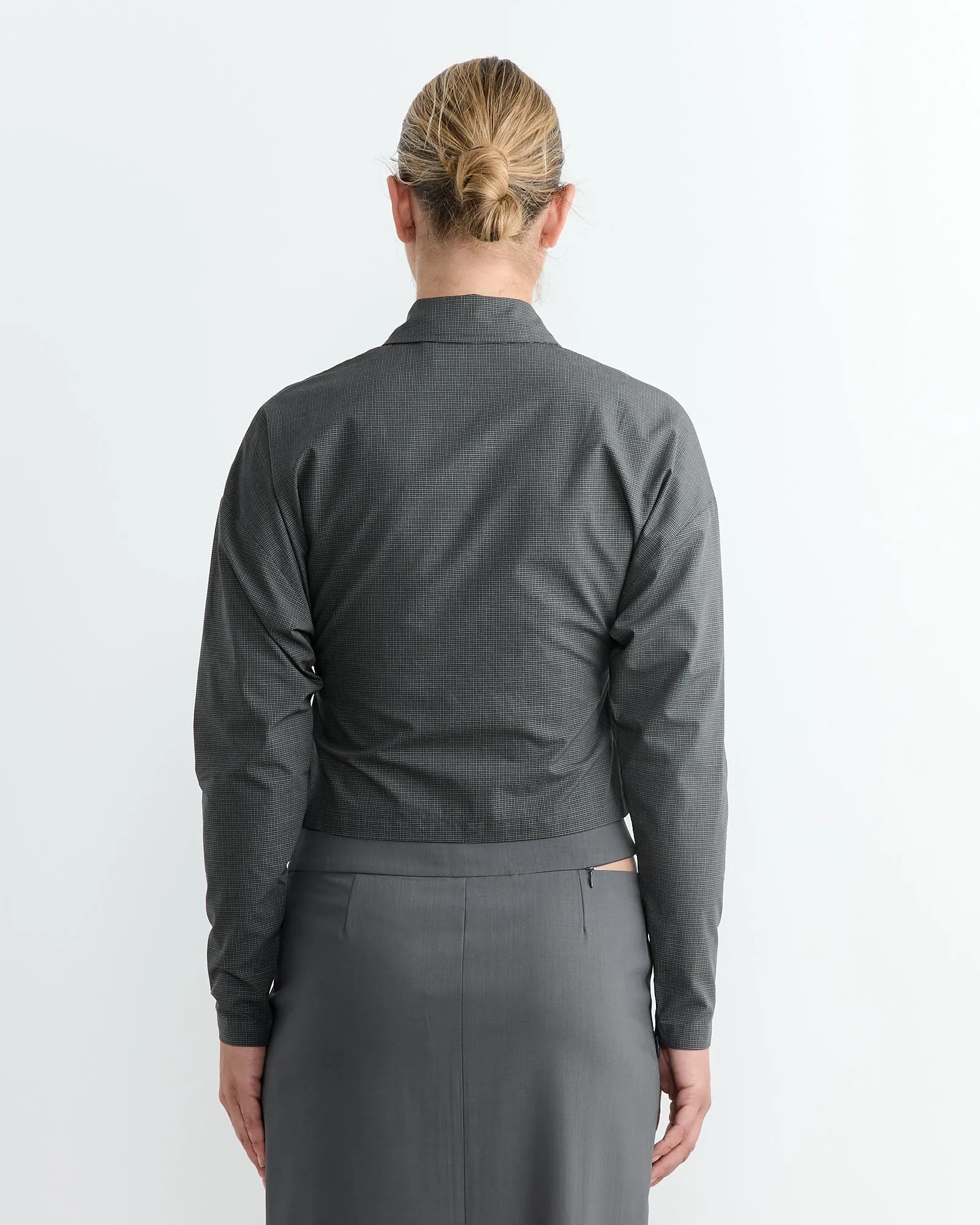 Faye Cropped Checkered Jacket in Grey sold by Mohawk General Store product image thumbnail 4