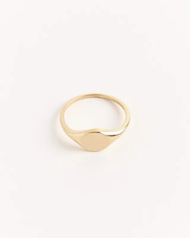 Simple Signet Ring in 14K Yellow Gold sold by Mohawk General Store