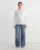 Circular Ribbed Crewneck Pullover in White sold by Mohawk General Store