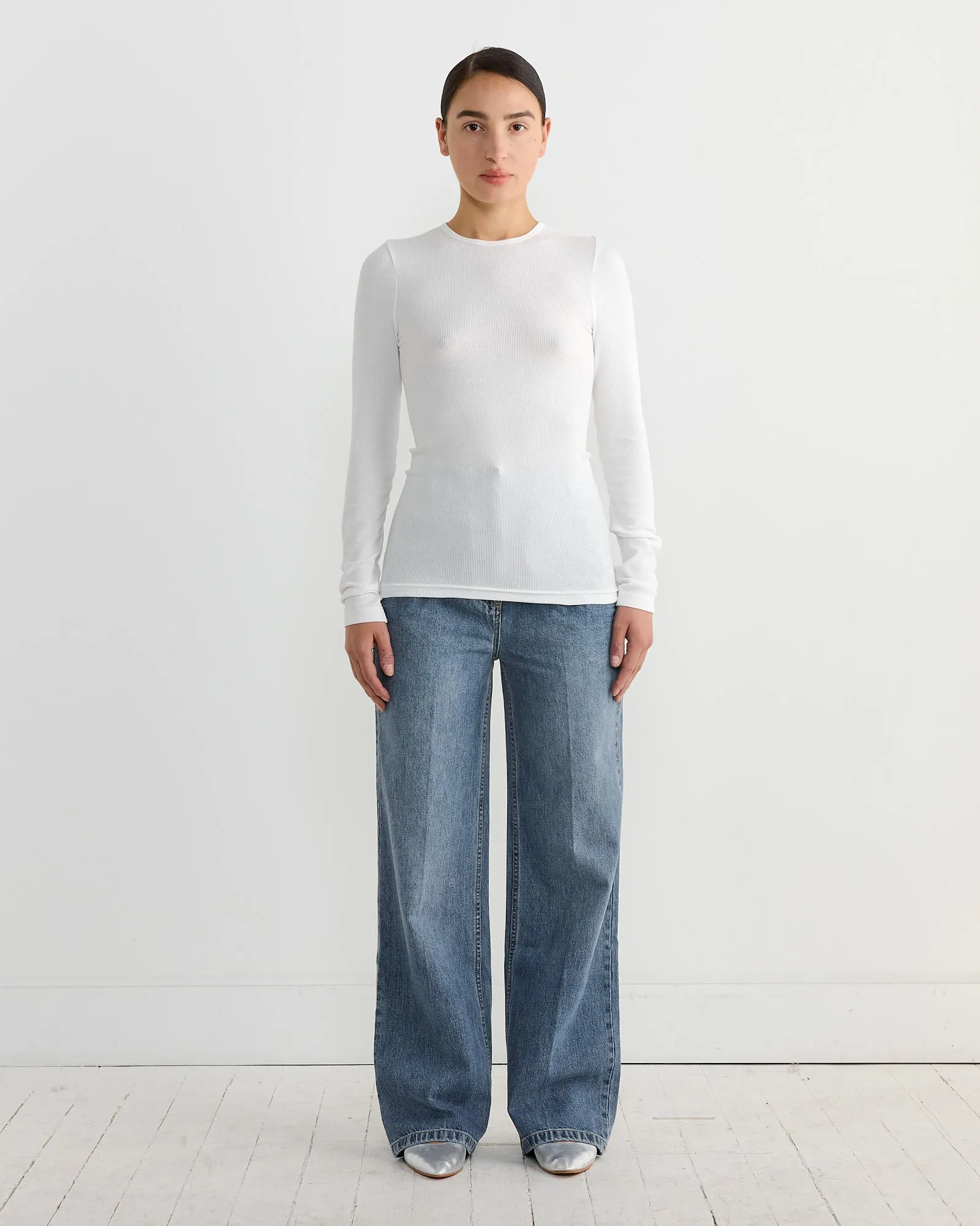 Circular Ribbed Crewneck Pullover in White sold by Mohawk General Store product image thumbnail 2