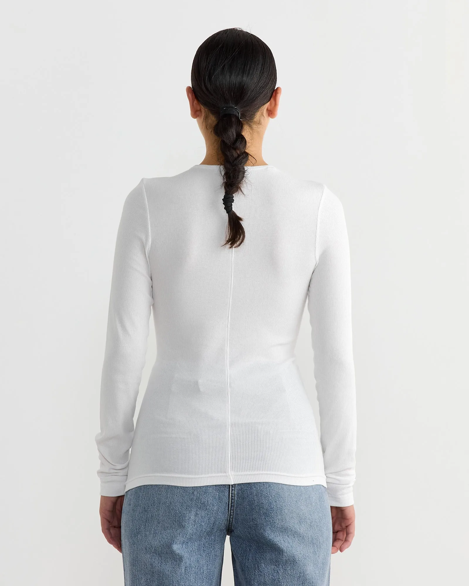 Circular Ribbed Crewneck Pullover in White sold by Mohawk General Store product image thumbnail 5