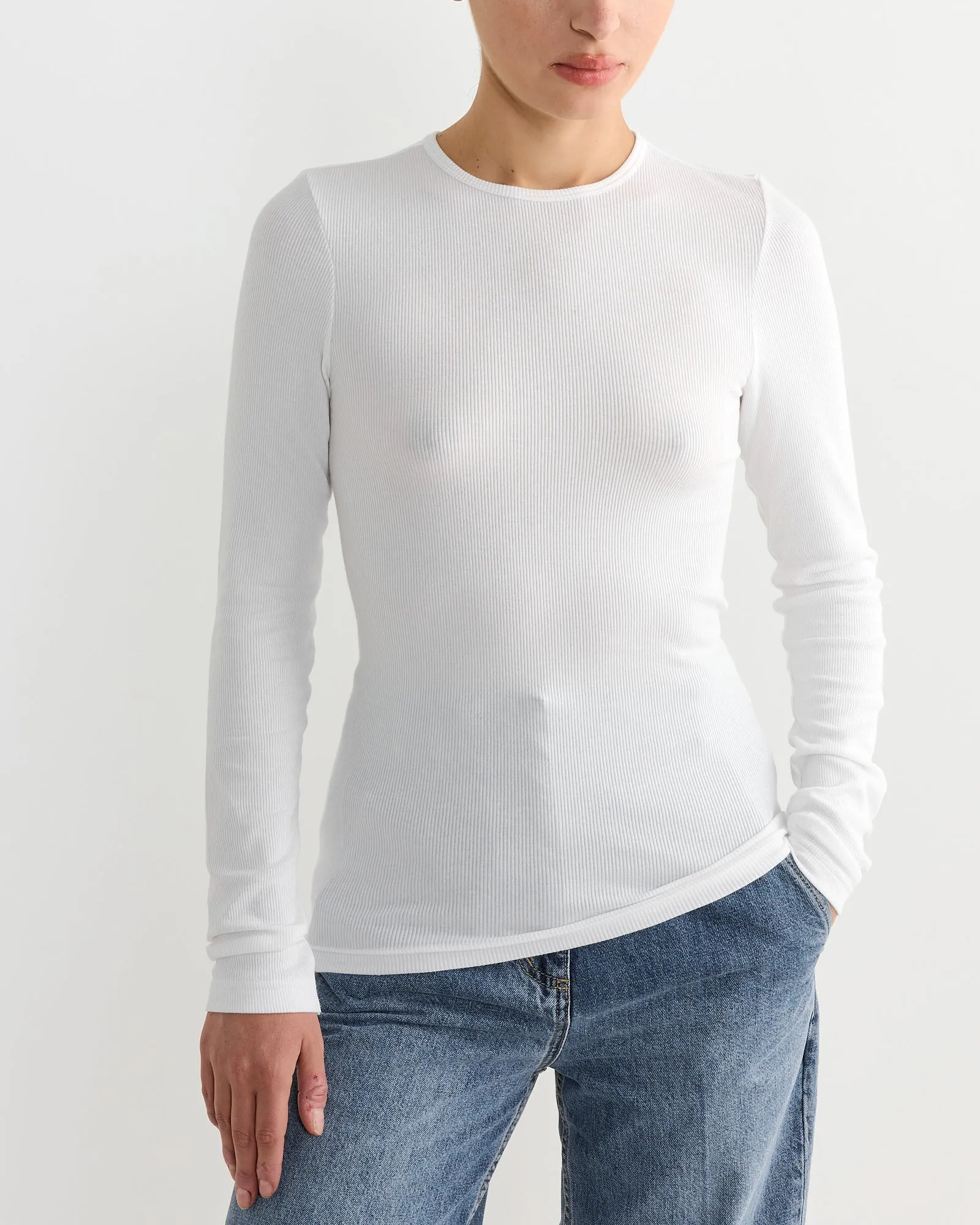 Circular Ribbed Crewneck Pullover in White sold by Mohawk General Store product image thumbnail 4