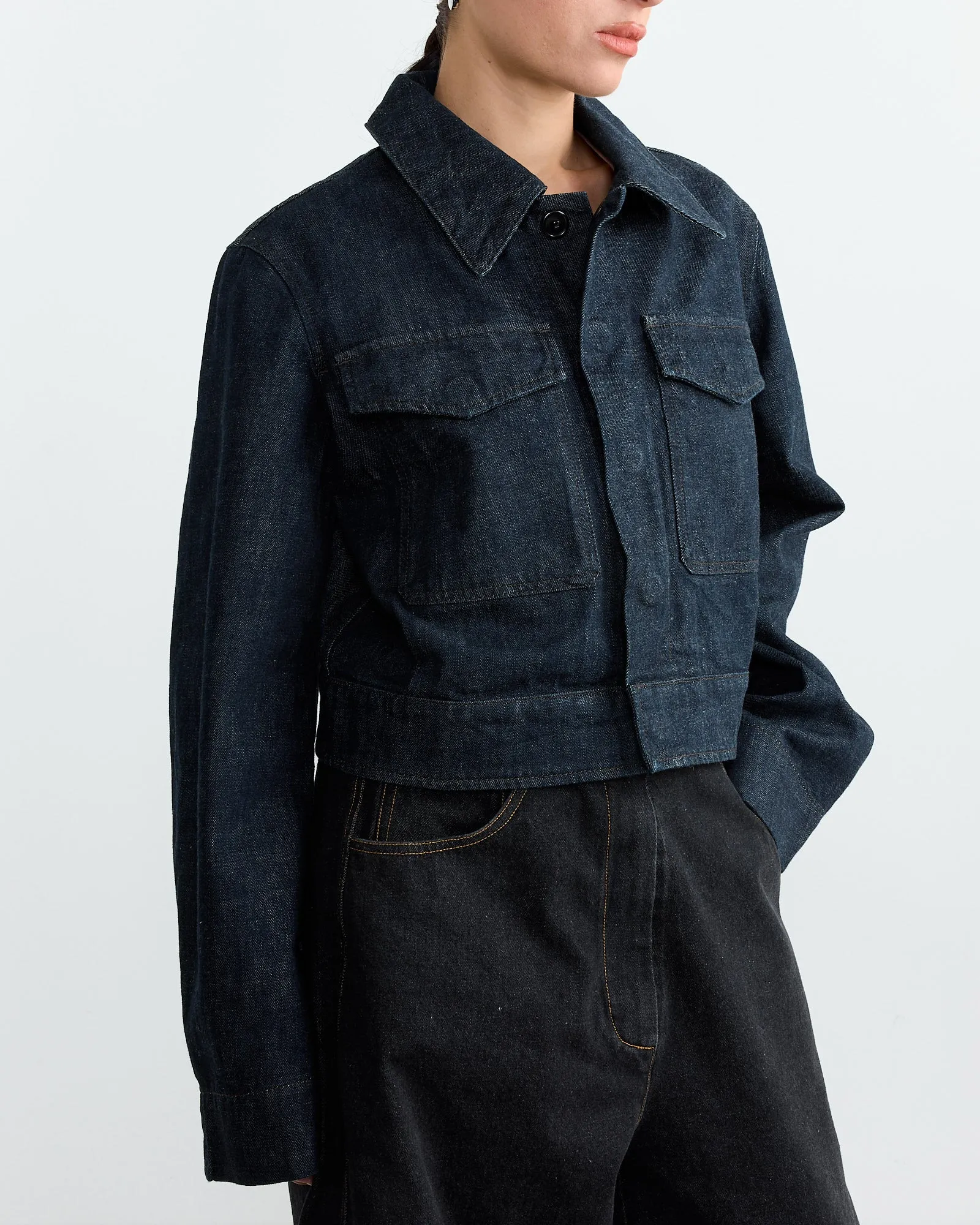 Two Pocket Cropped Jacket in Denim Indigo sold by Mohawk General Store product image thumbnail 3