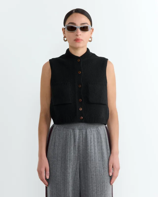 Cotton Waistcoat in Black sold by Mohawk General Store