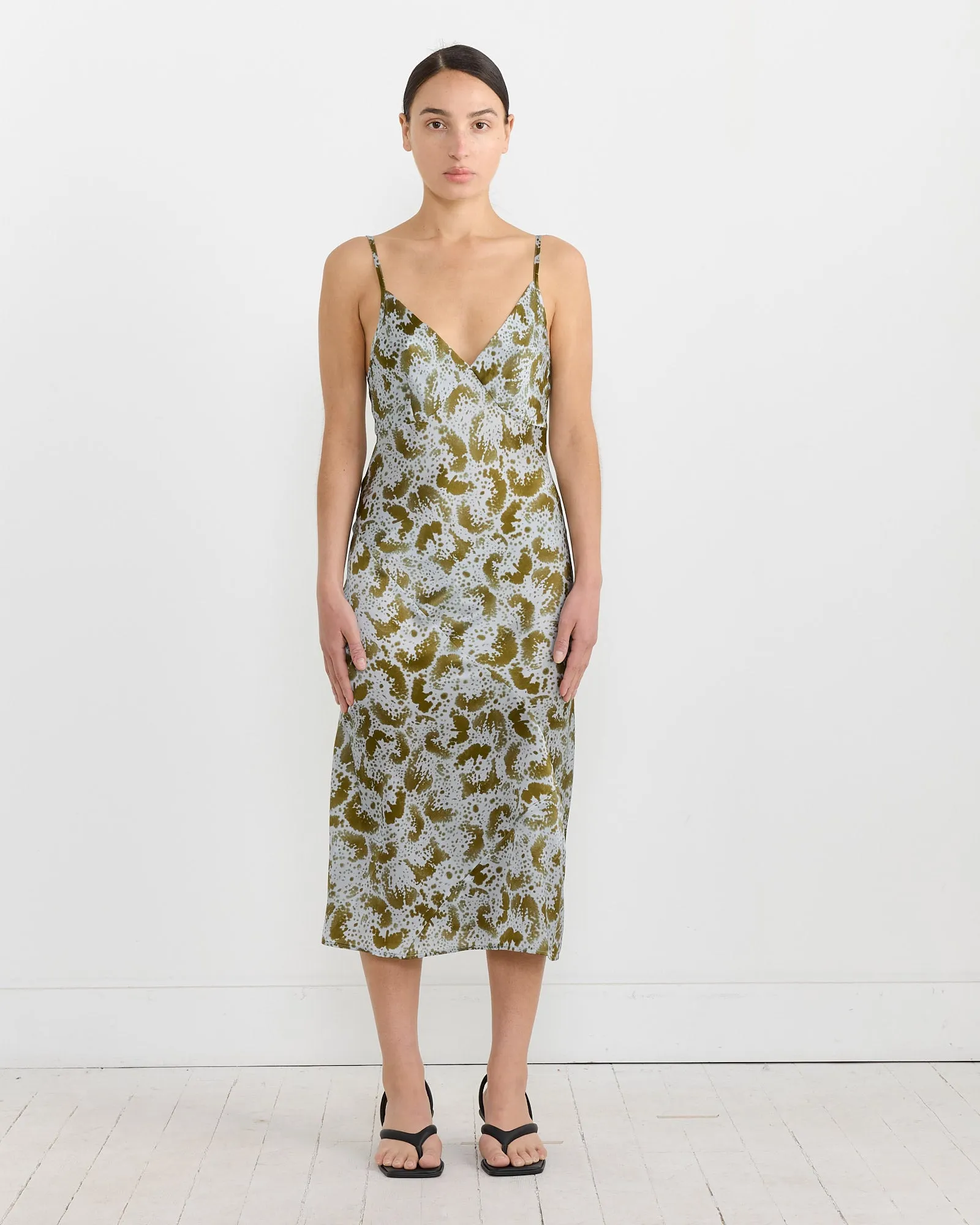 Silk Slip Dress in Khaki sold by Mohawk General Store