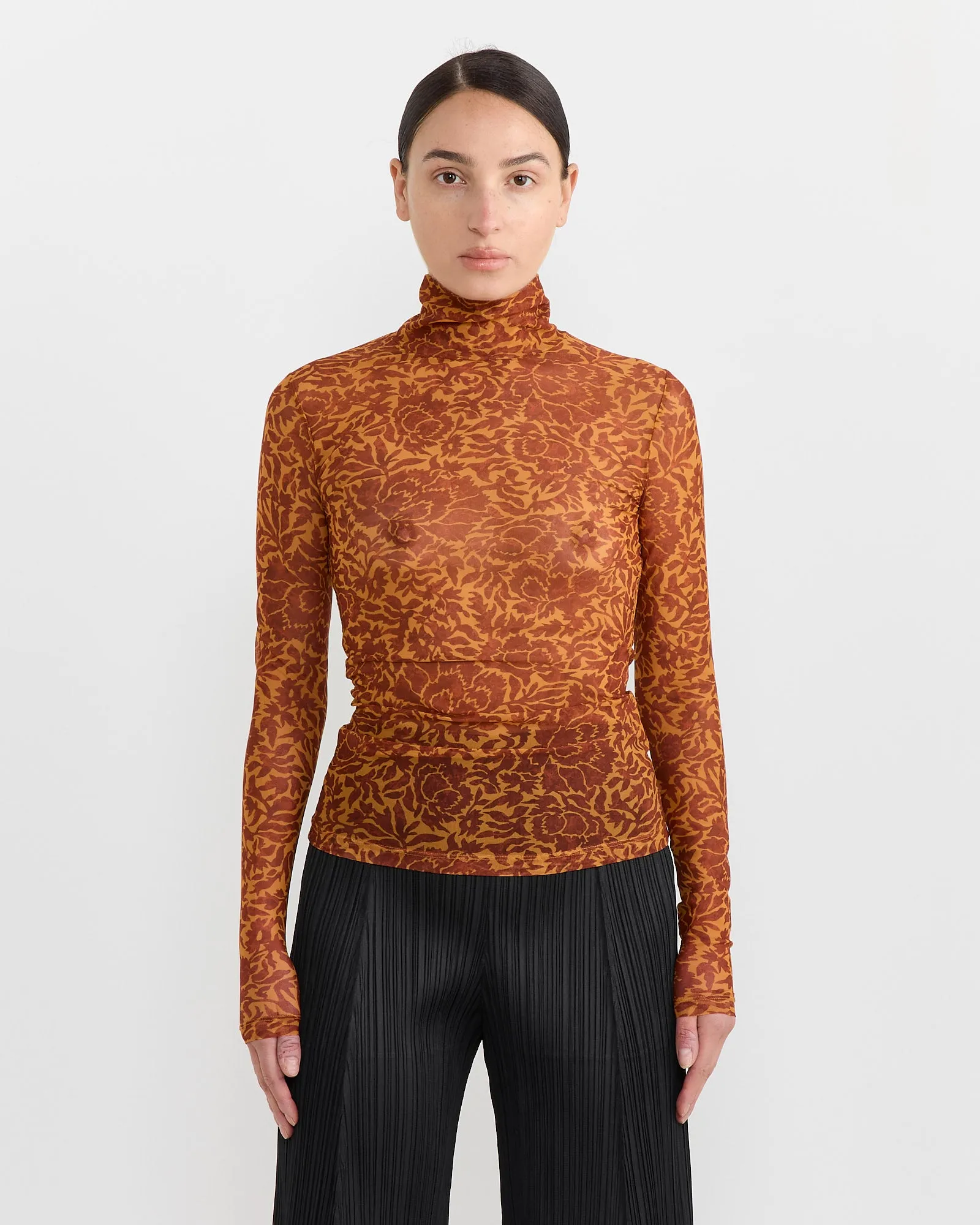 Printed Turtleneck in Orange sold by Mohawk General Store