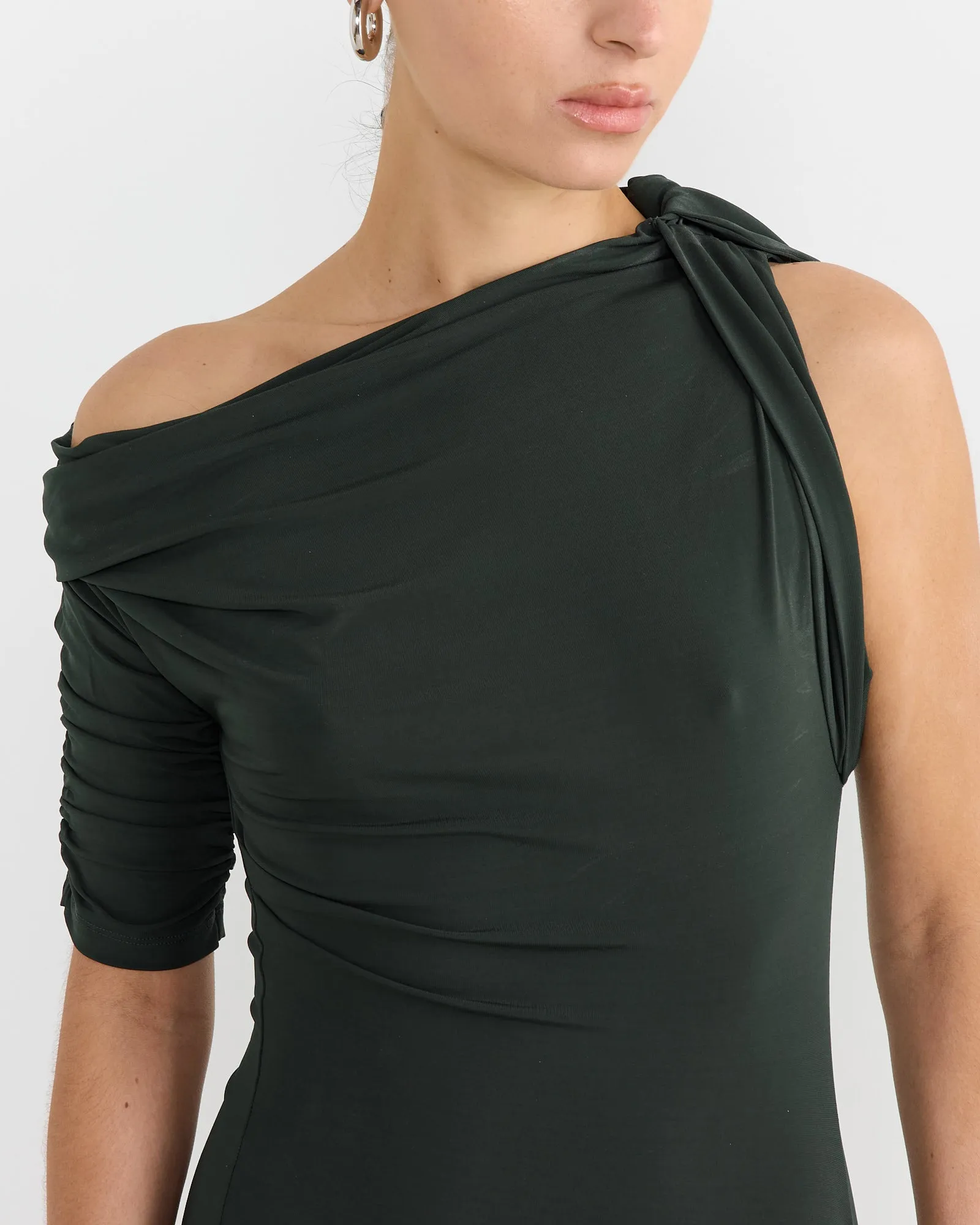 La Mini Robe Drapeado Dress in Dark Green sold by Mohawk General Store product image thumbnail 2