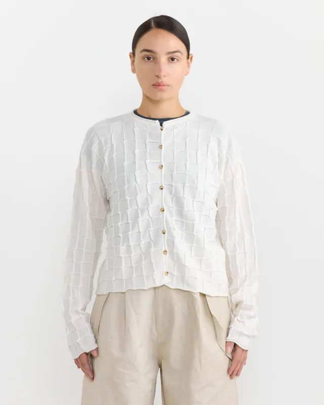 Inlay Cardigan in White sold by Mohawk General Store