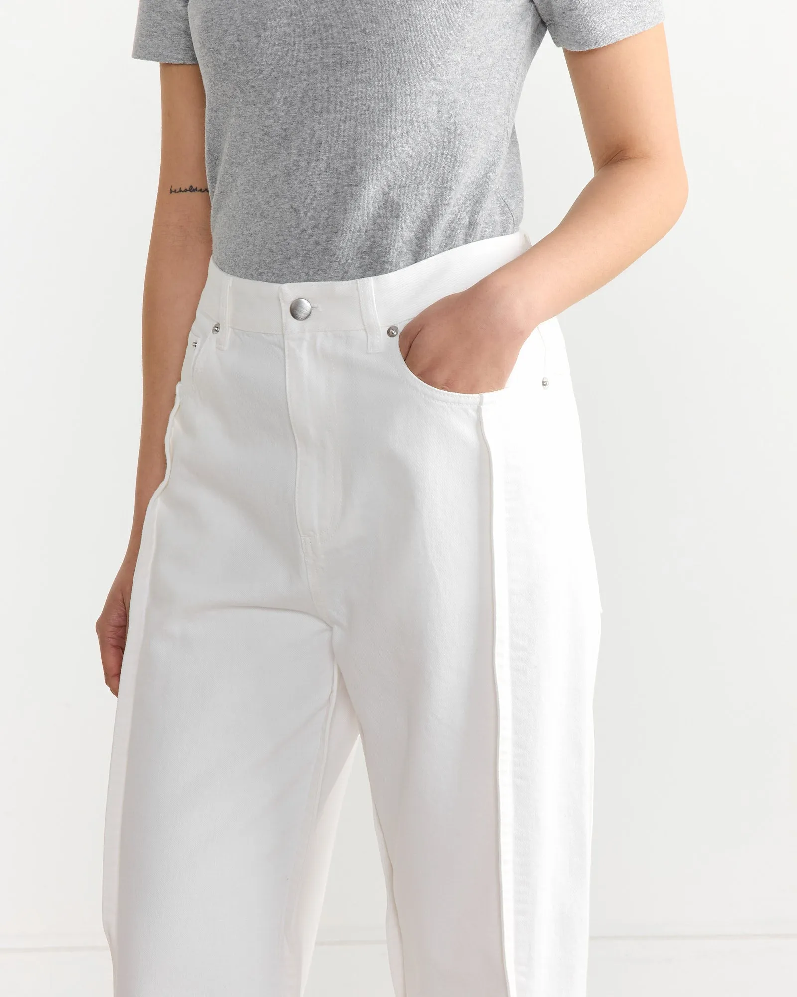 Spring Tuck Jean in White sold by Mohawk General Store product image thumbnail 2
