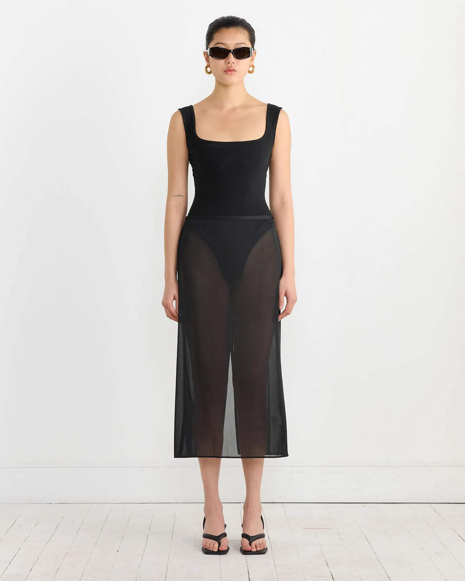 Sheer Maxi Pencil Skirt in Black sold by Mohawk General Store product image thumbnail 2