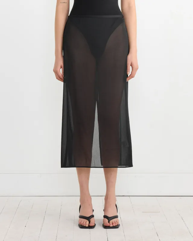 Sheer Maxi Pencil Skirt in Black sold by Mohawk General Store