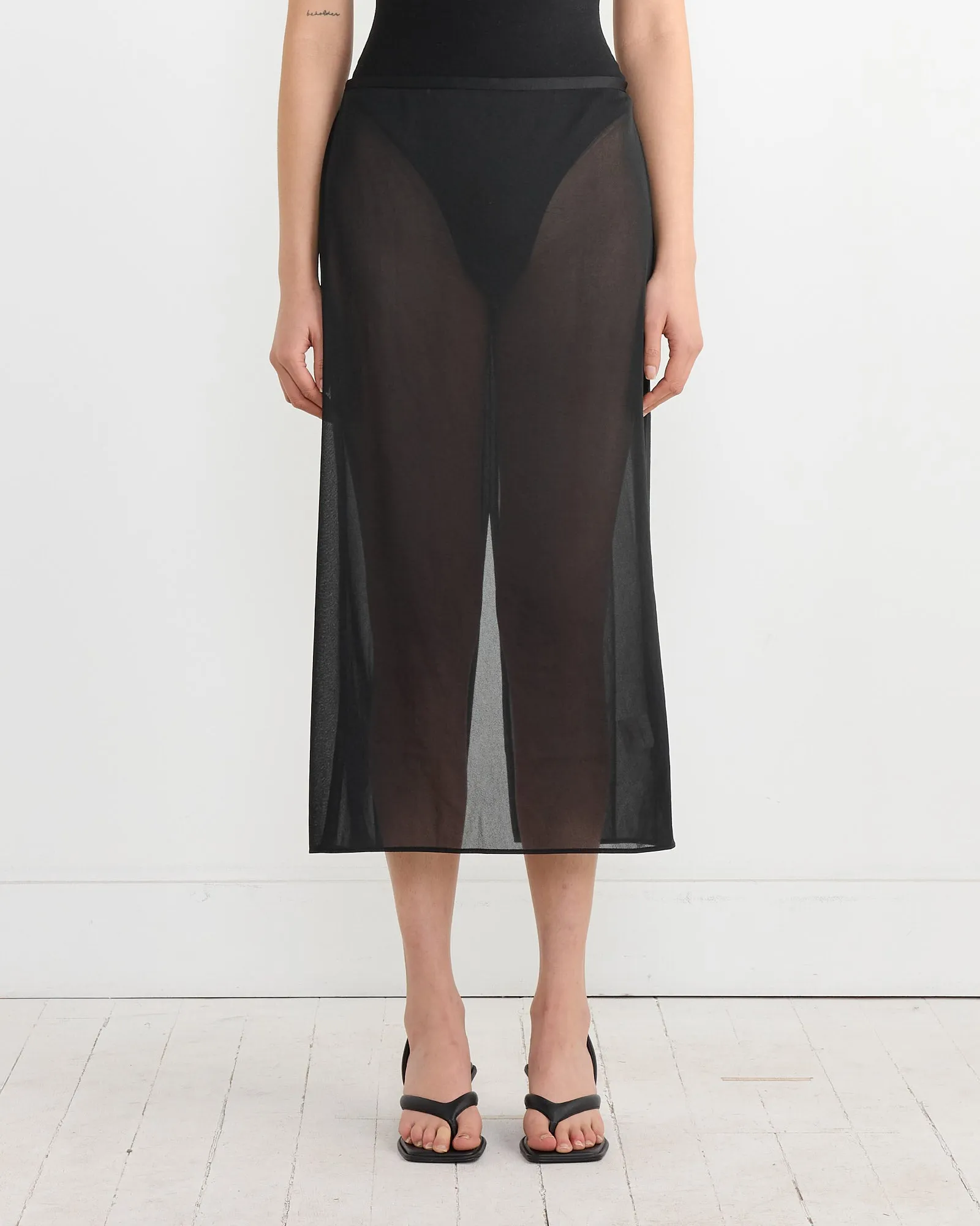 Sheer Maxi Pencil Skirt in Black sold by Mohawk General Store