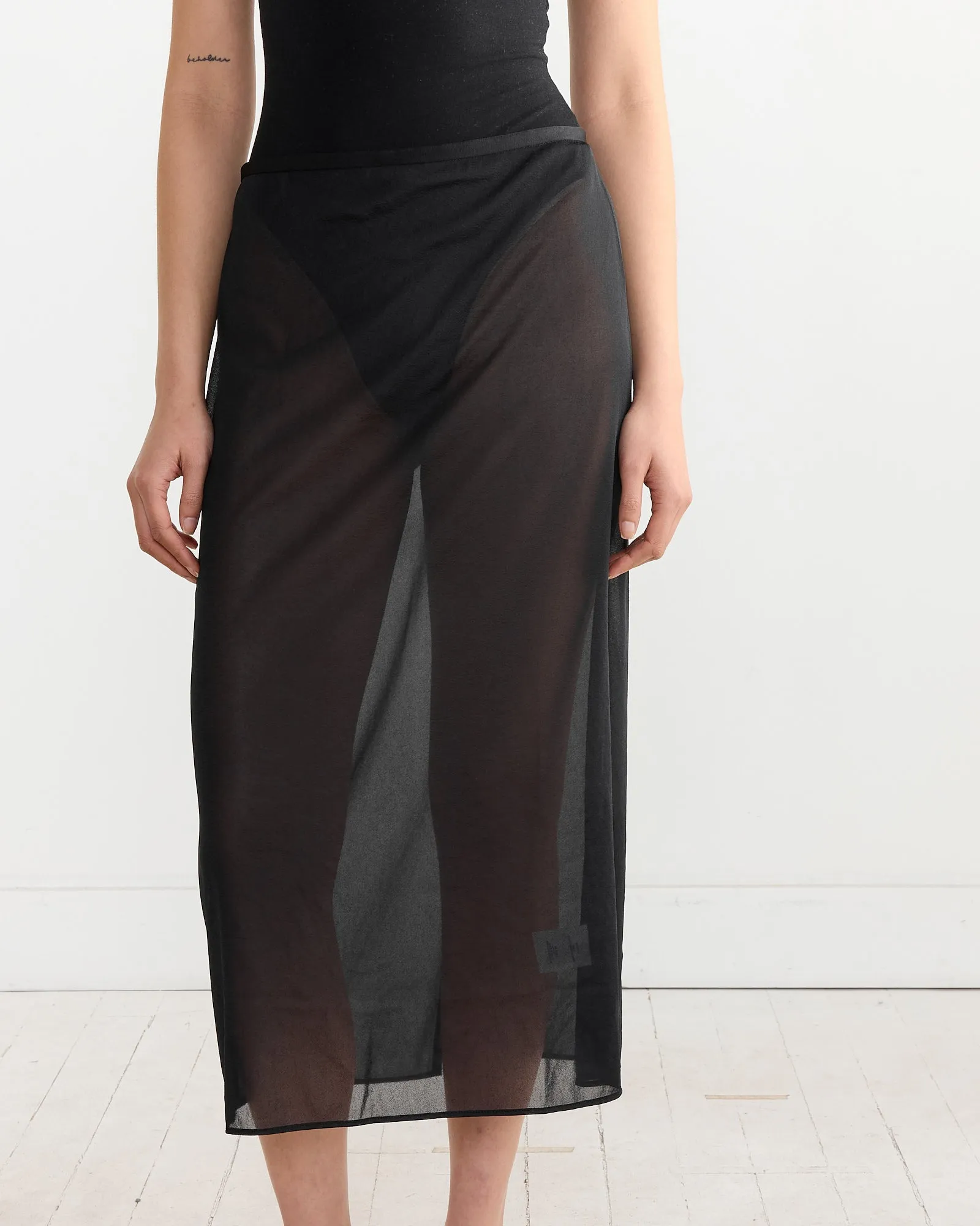 Sheer Maxi Pencil Skirt in Black sold by Mohawk General Store product image thumbnail 4