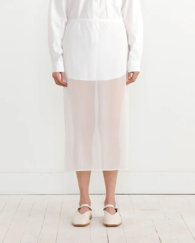 Sheer Maxi Pencil Skirt in White made by Tibi