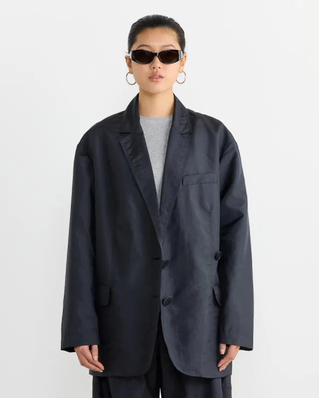 Crispy Nylon Liam Blazer in Navy sold by Mohawk General Store