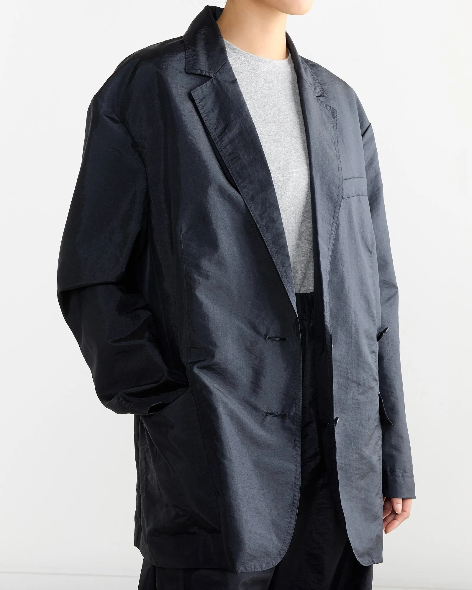 Crispy Nylon Liam Blazer in Navy sold by Mohawk General Store product image thumbnail 4