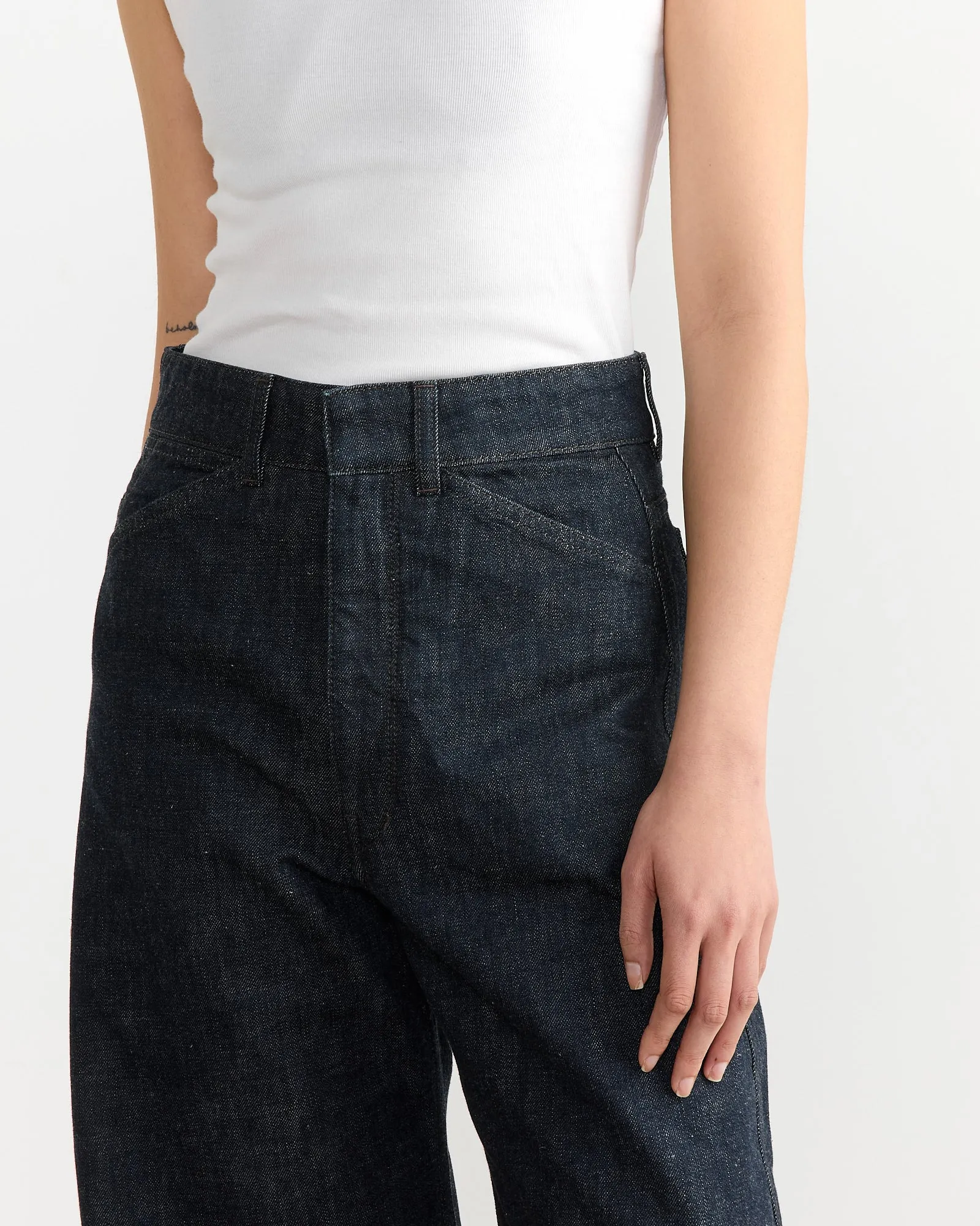 High Waisted Curved Pant in Denim Indigo sold by Mohawk General Store product image thumbnail 3