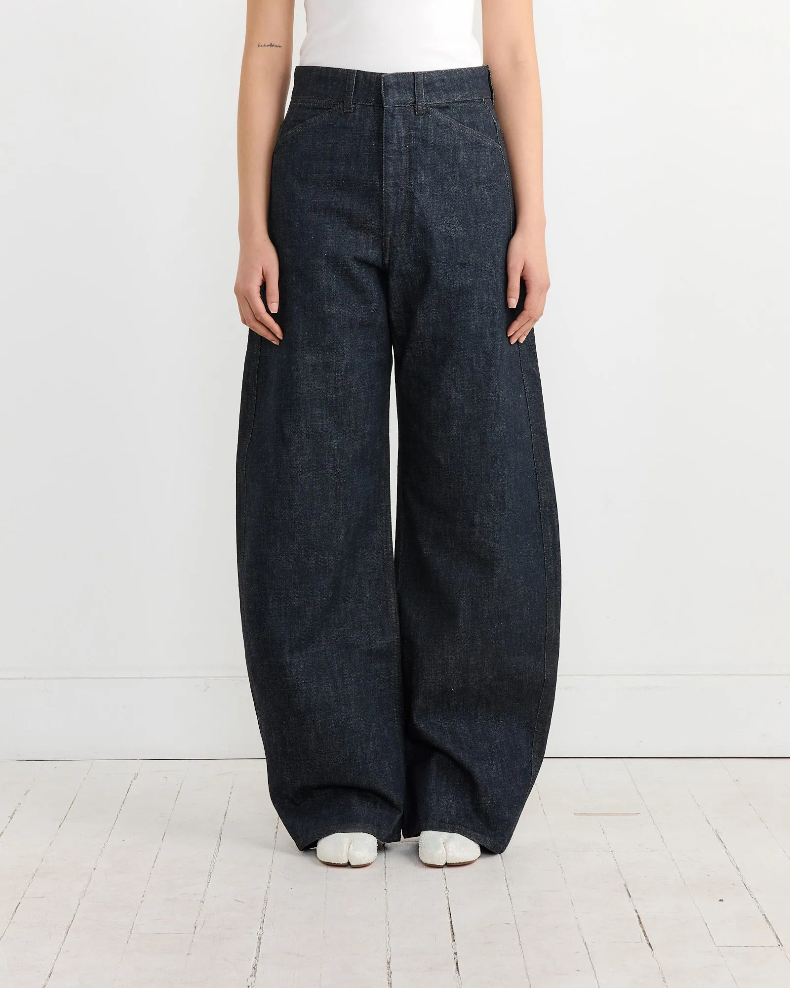 High Waisted Curved Pant in Denim Indigo sold by Mohawk General Store