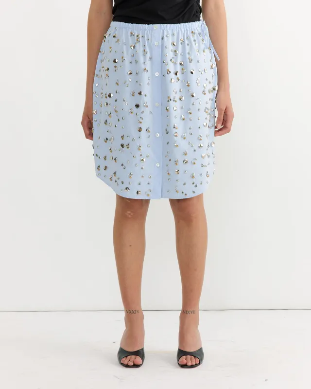 Embelished Poplin Skirt in Light Blue sold by Mohawk General Store