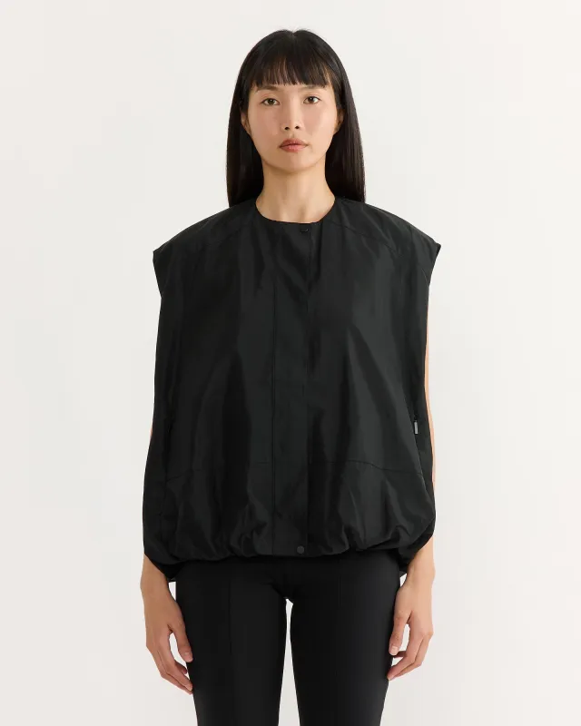 Nylon Blousant Vest in Black made by Tibi