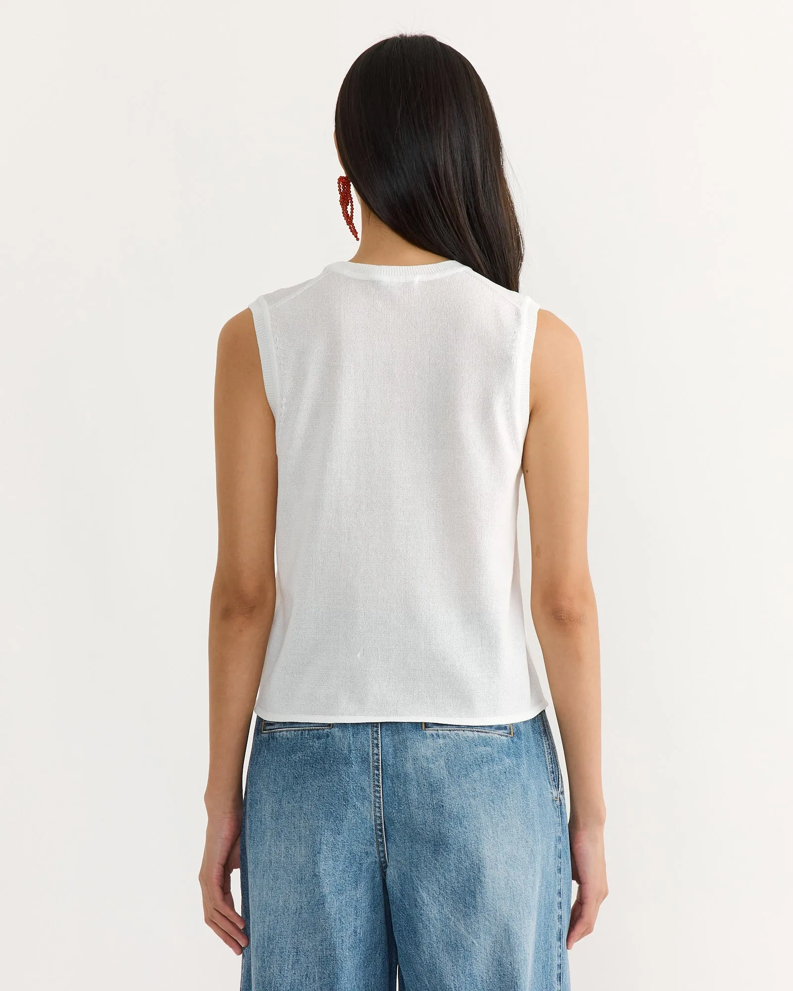 Crispy Sleeveless Sweater in Optic White sold by Mohawk General Store product image thumbnail 3