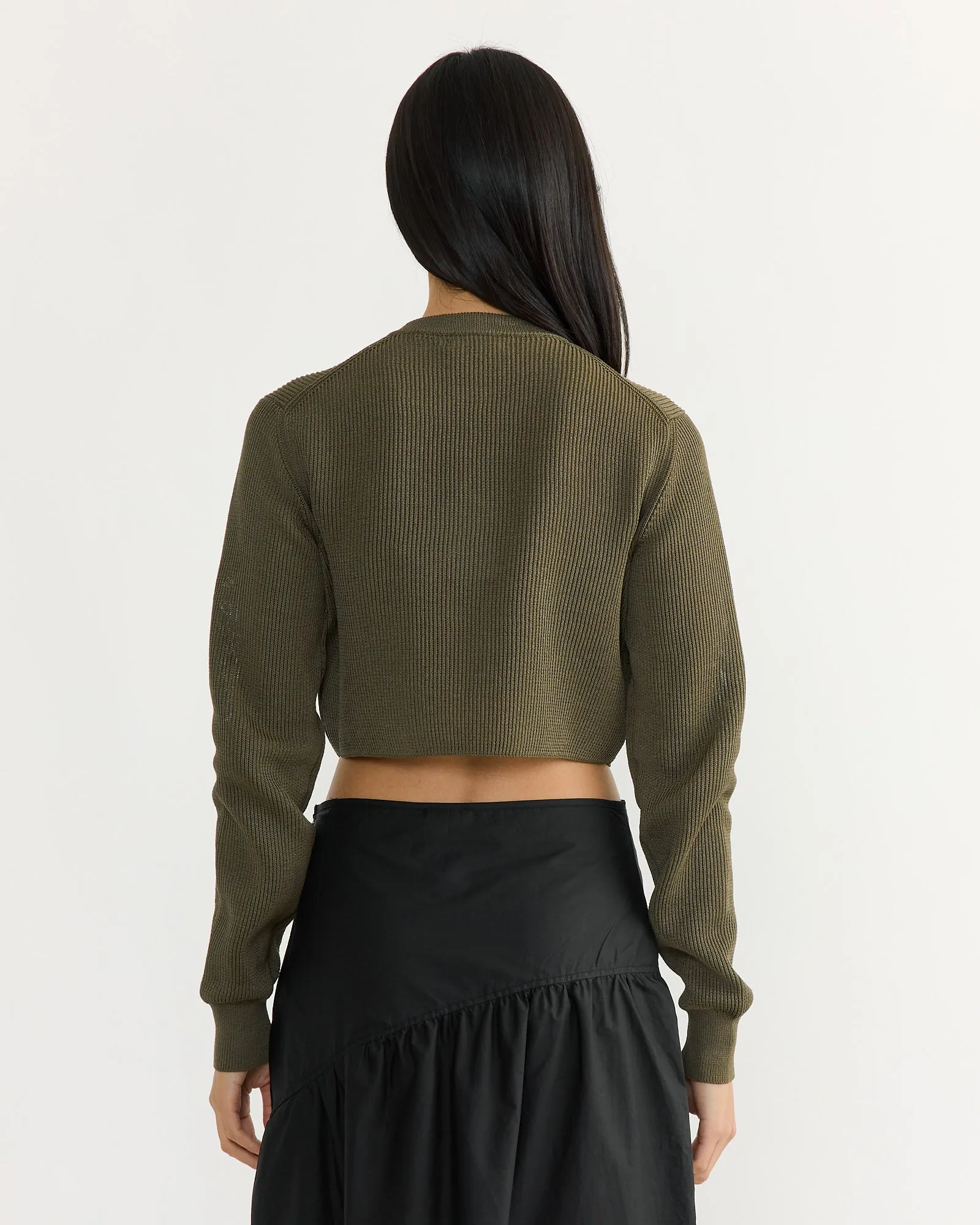 Flat Yarn Crew Neck Zip Cardigan in Khaki sold by Mohawk General Store product image thumbnail 3