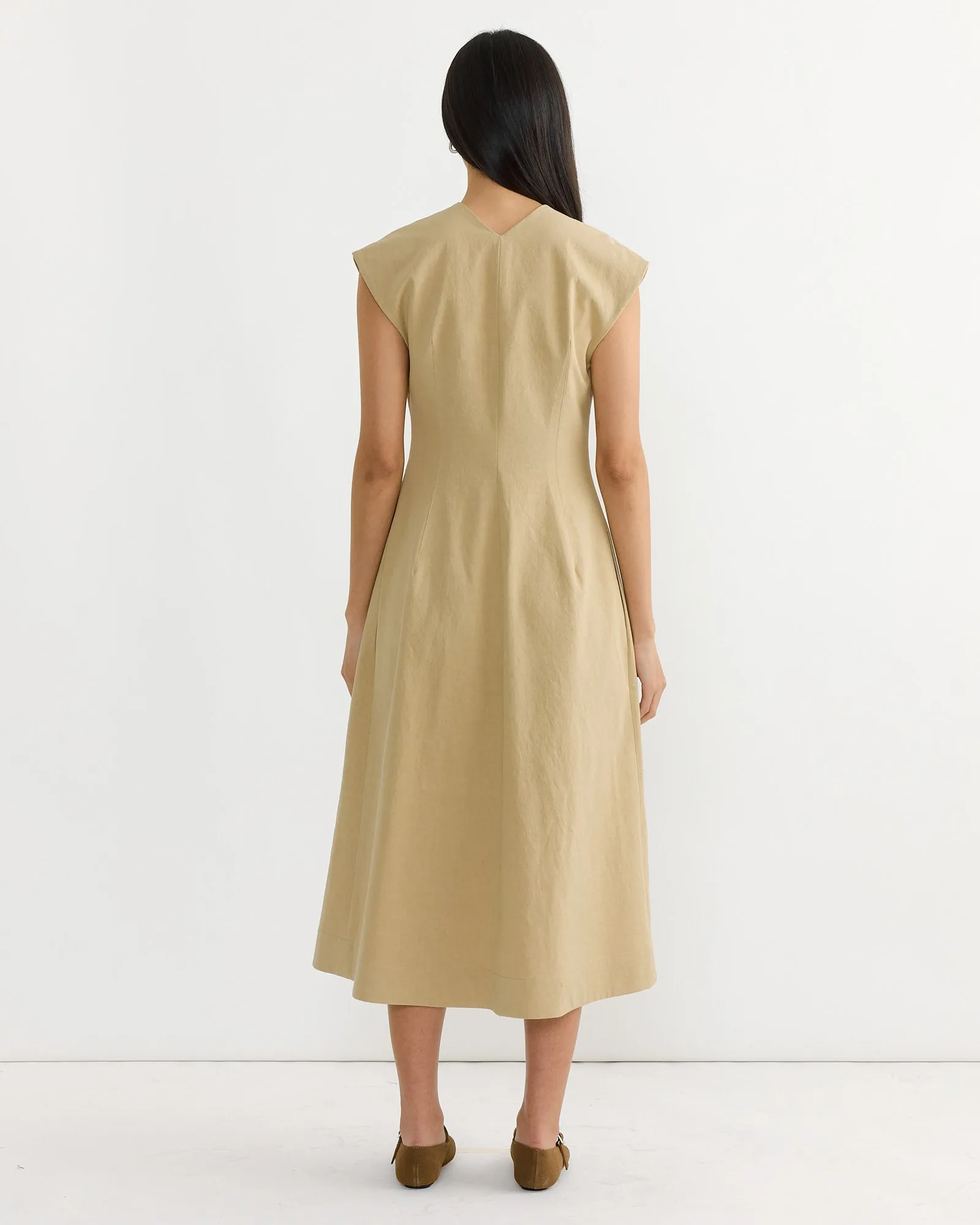 Zip Front Sleeveless Dress in Sand sold by Mohawk General Store product image thumbnail 2