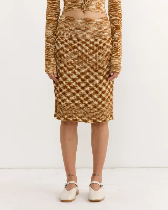 Vaz Skirt in Burnt Orange Spacedye sold by Mohawk General Store