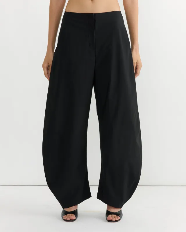 【BAON】Kyoses Shirring Nylon Banding Wide Pants AMOMENTO Shirring Banding Pants - Black | Garmentory