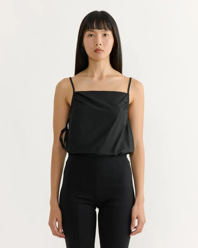 Gathered Strap Top in Black sold by Mohawk General Store
